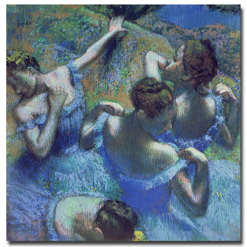 Large Blue Dancers Canvas Print with Wooden Frame