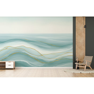Papier peint aquarelle Ocean Wave