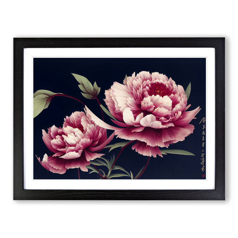 XH1022-9352X Ultimate Peonies - Single Picture Frame Print, 46cm H x 64cm W x 2cm D, Black Framed