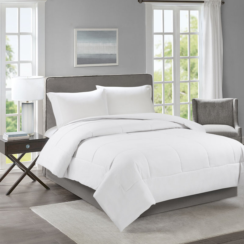 Édredon en duvet synthétique toutes saisons - Basics by Wayfair ™, Blanc, Double/grand