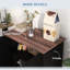 Dog Feeding Assortment With Hidden Bowls, Adjustable Panel, Hooks For Medium Dogs, Black Arrangement Containers, Hooks,