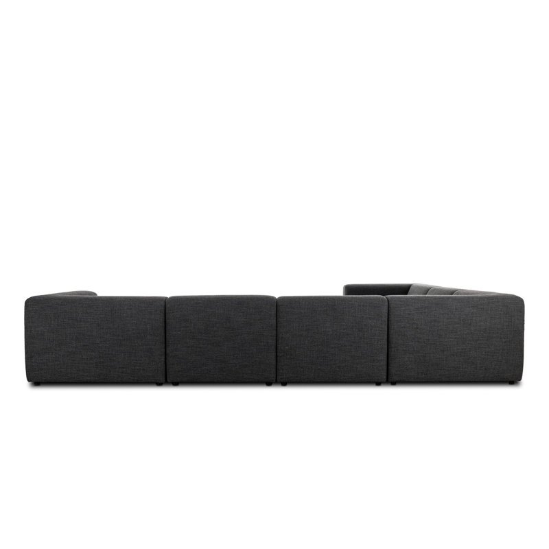 Lawndale 6PC Sectional W/ LAFC-Saxon Charcoal, Right Hand Facing, Saxon Charcoal Polyester Blend
