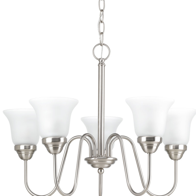Lustre classique à 5 lumières ombrées Bogdan, Nickel brossé