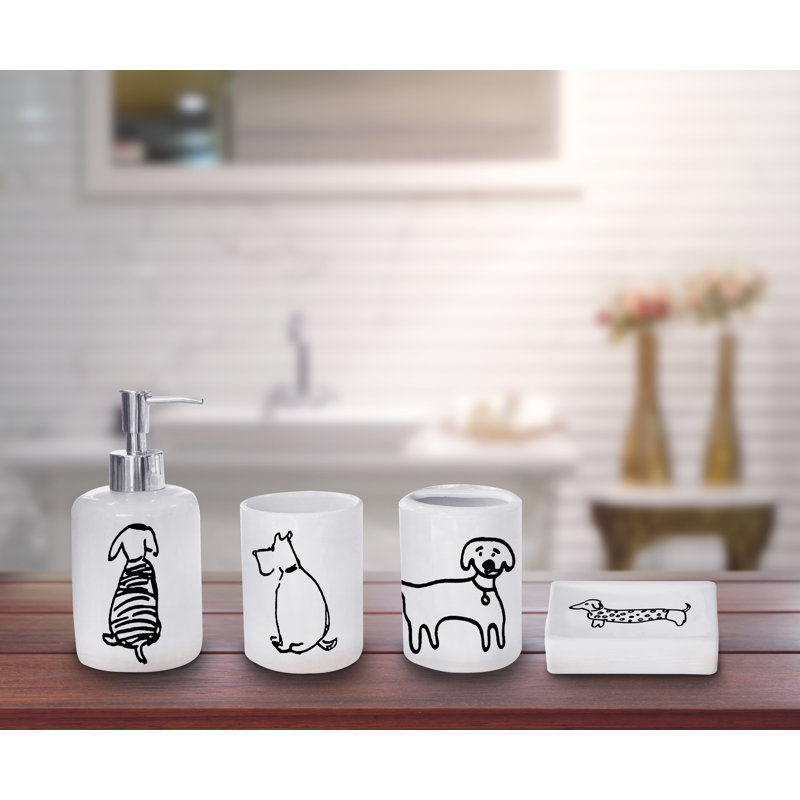 Ensemble d'accessoires de salle de bain Braelen Doggy, 4 pièces