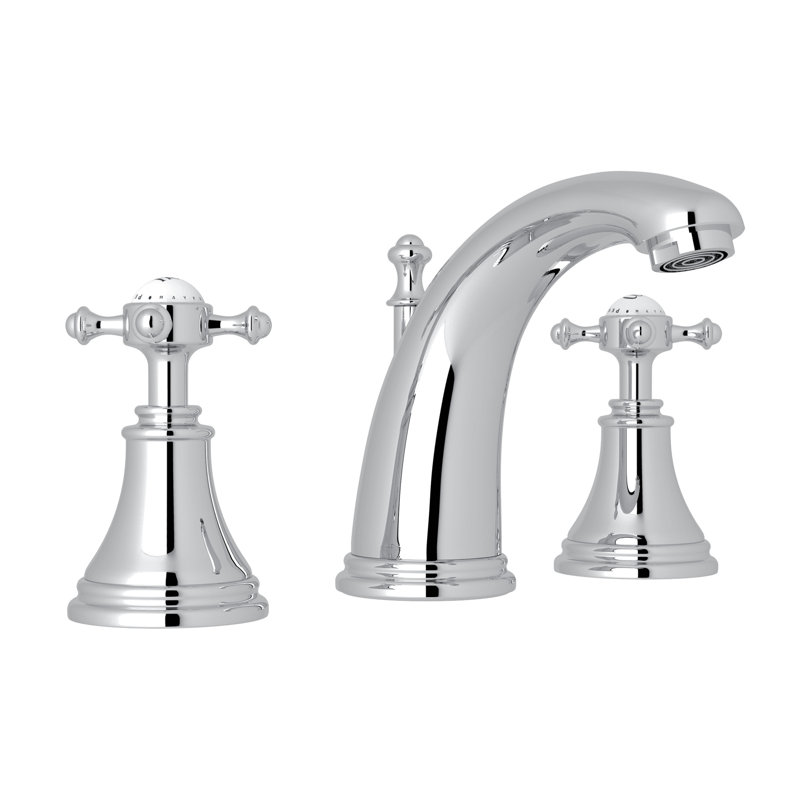 Georgian Era Widespread Lavatory Faucet, Polished Chrome