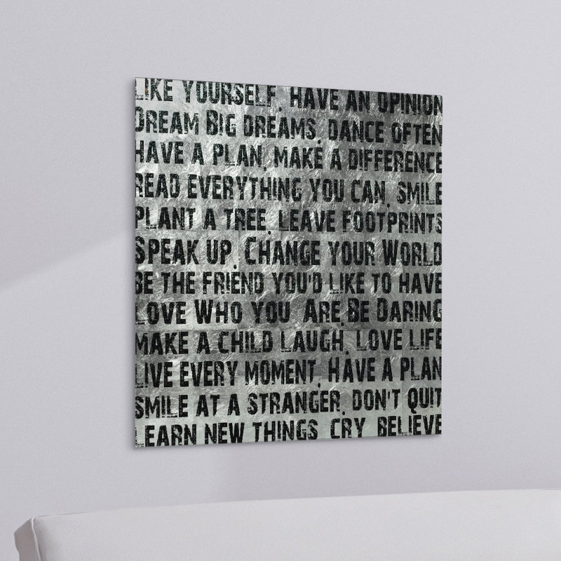 « Words »-impression d’art textuel sur verre
