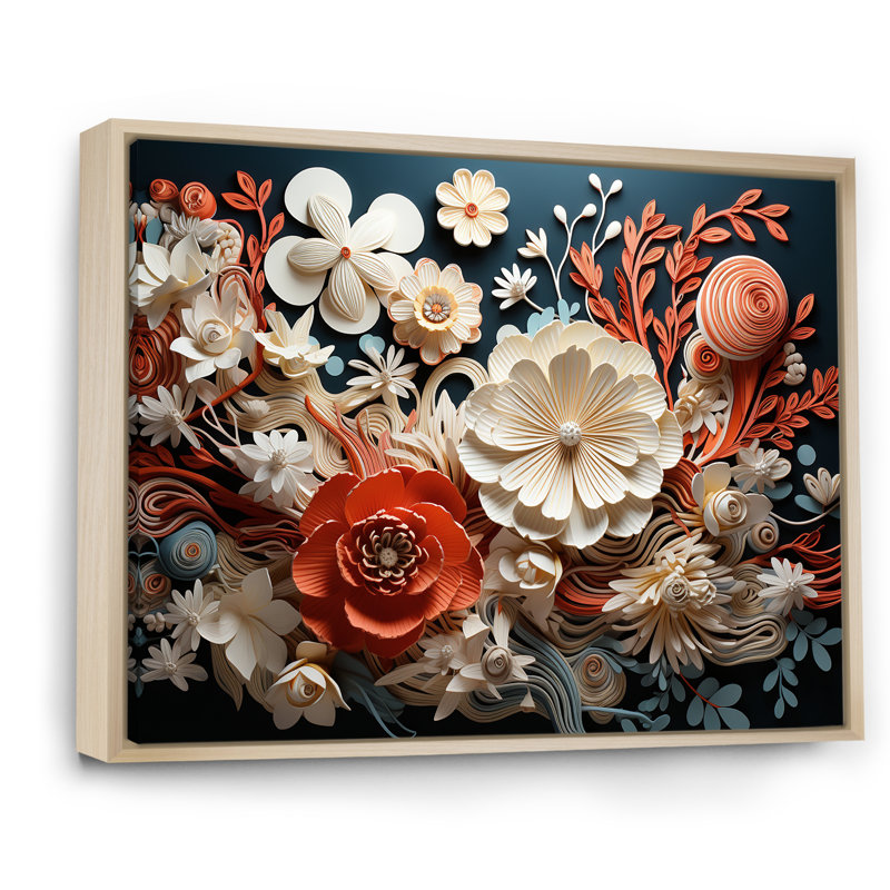 Art mural abstrait sur toile florale, impression moderne de fleurs de corail - Fleurs de corail abstraites II
