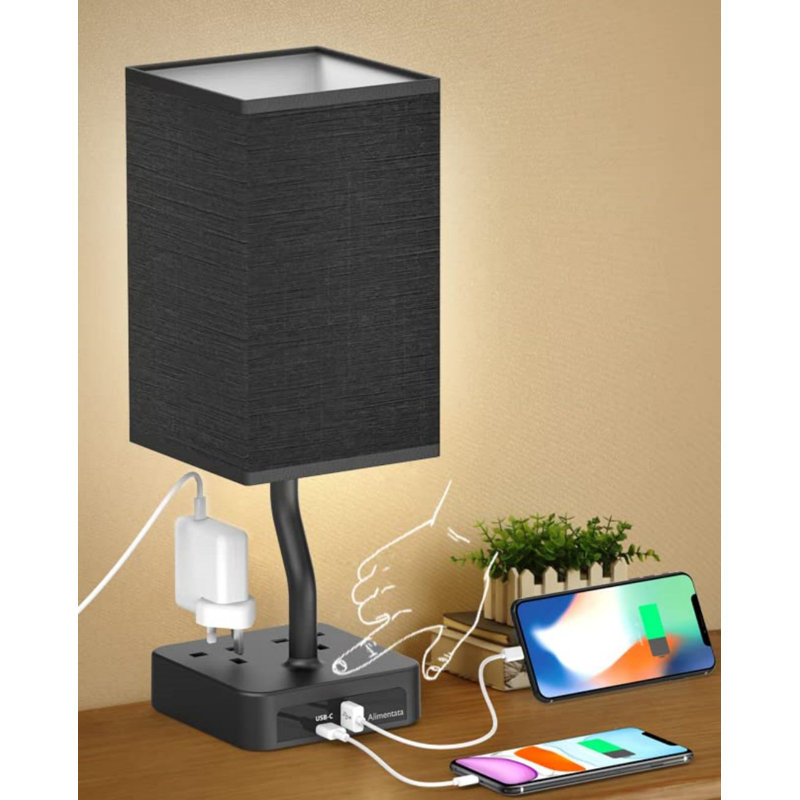 Lyndol USB Table Lamp, Black