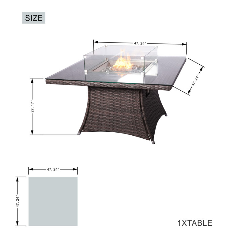Foyer de table au propane en aluminium Aloizas