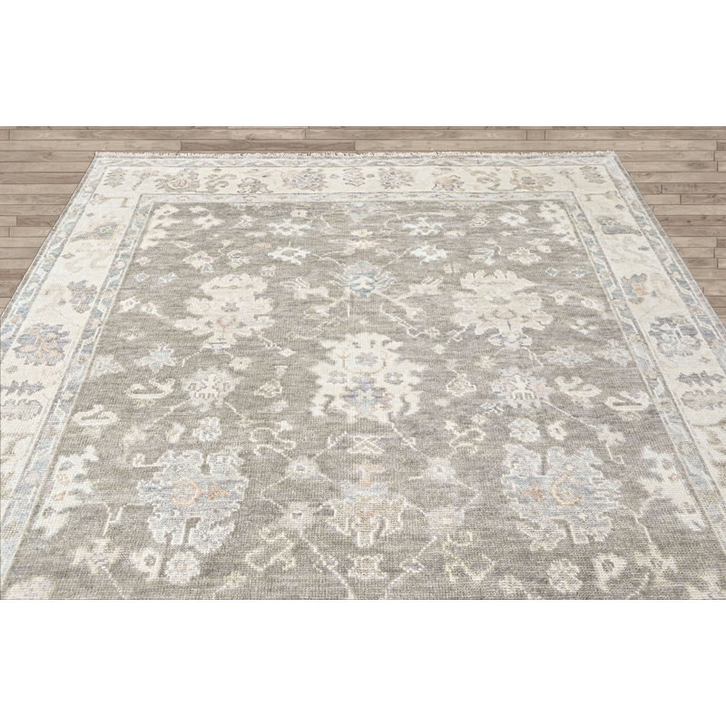 Tapis transitionnel gris Oushak, Rectangle 9 pi x 12 pi