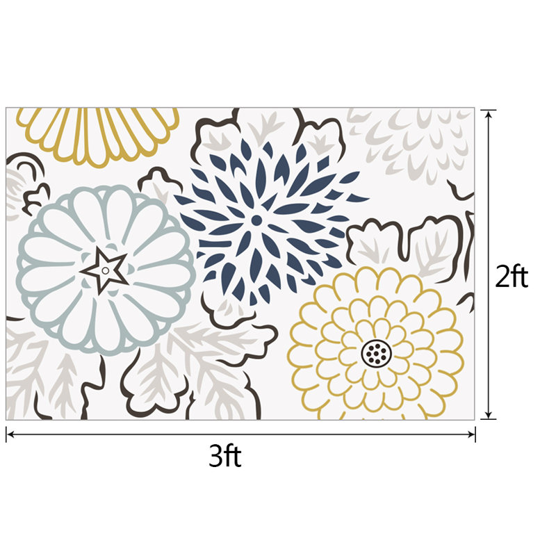 Tapis bleu / jaune / noir Gardinier, Rectangle 2 pi x 2 pi 11 po