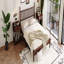 Grand lit plateforme en bois avec tête de lit en forme de gourde, lit plateforme de style rétro avec support à lattes en bois