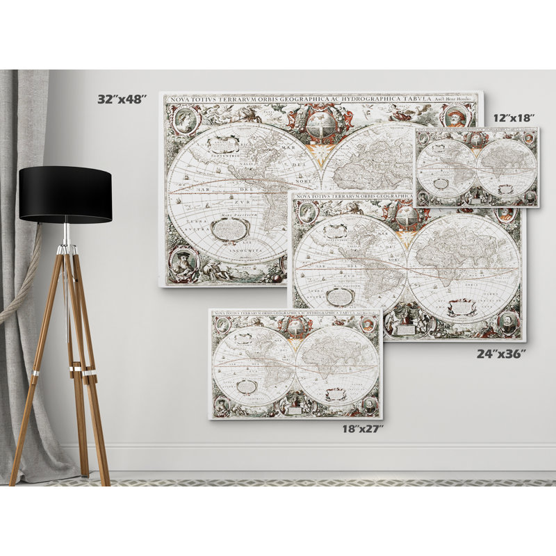 « treasue map », impression, H 32 po x l 48 po x P 1,5 po, Toile tendue