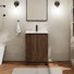 Ensemble de meuble-lavabo en bois 24 po avec lavabo, robinet et drain Sharee