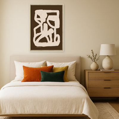 «Brown abstraite» par Sharyn Bursic, art mural sur toile encadrée