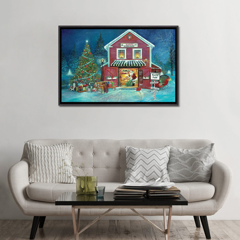 «Santa's Workshop» par Ruane Manning - reproduction d'art, Aucun mat, H 48 po x l 32 po x P 1,5 po