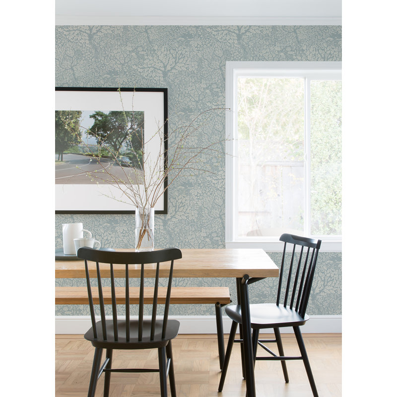 Ingrid Floral Wallpaper Roll, Light Blue