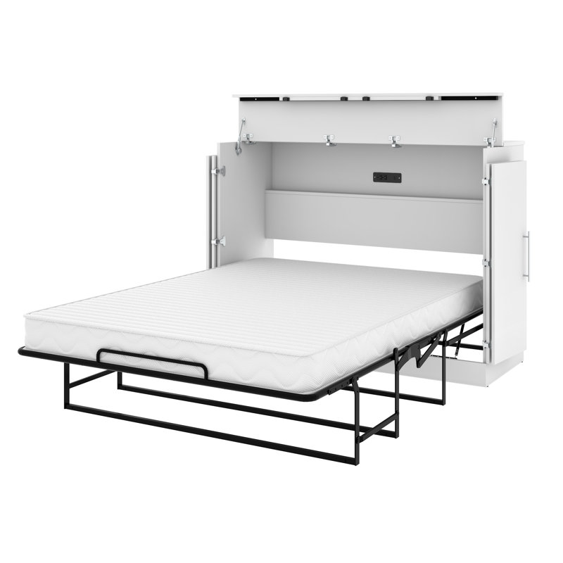 Lit avec armoire Nebula, Double, blanc