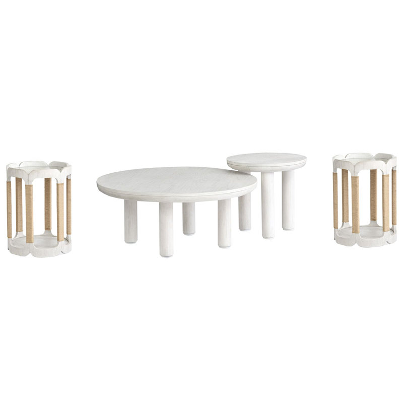 Table de cocktail Regulski, 4 pièces: 2 tables basses, 2 tables de bout