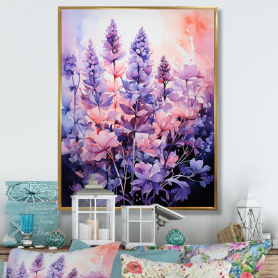 «Meadow Lavender Enchantment I», art mural sur toile floral et botanique