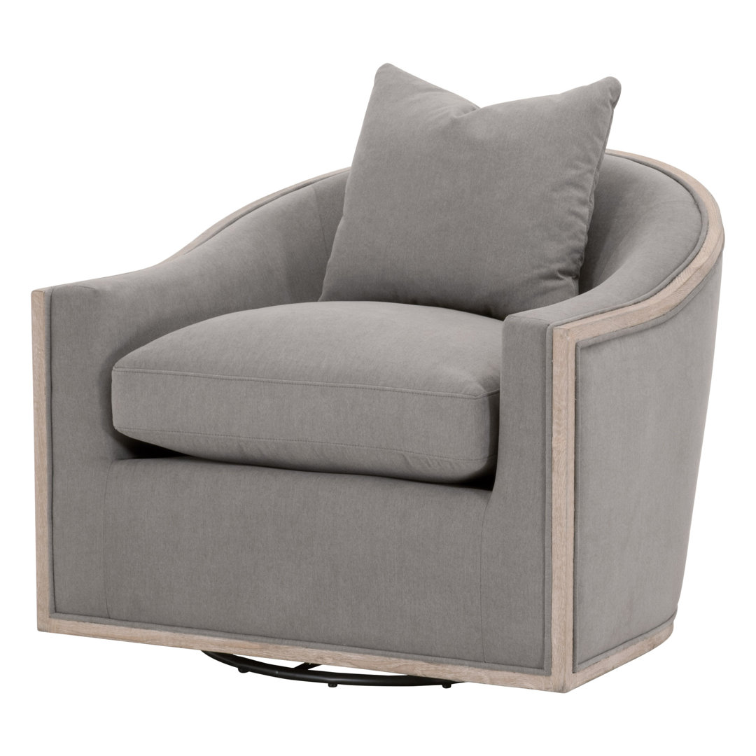 Upholstered Swivel Barrel Chair Latitude Run®