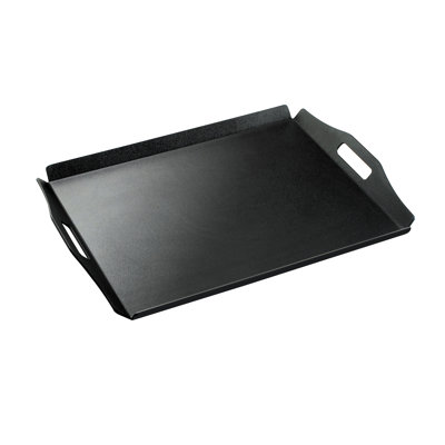 Black Room Service Tray With Raised Edges