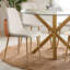 Ensemble de table de salle à manger 4 personnes Folmar avec table ronde de 39,5 po et 4 chaises rembourrées en tissu-95092232