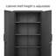 Cabinet Classeur noir 2 portes 72 pouces avec serrure 4 - 4 tablettes réglables, acier robuste pour le bureau commercial / personnel-820939290