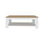 Table basse H 16,20 po, 1 tablette, blanc / chêne naturel - Salon