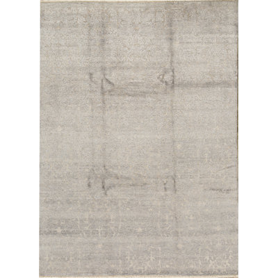 Tapis floral gris / beige noué à la main Neo Villa