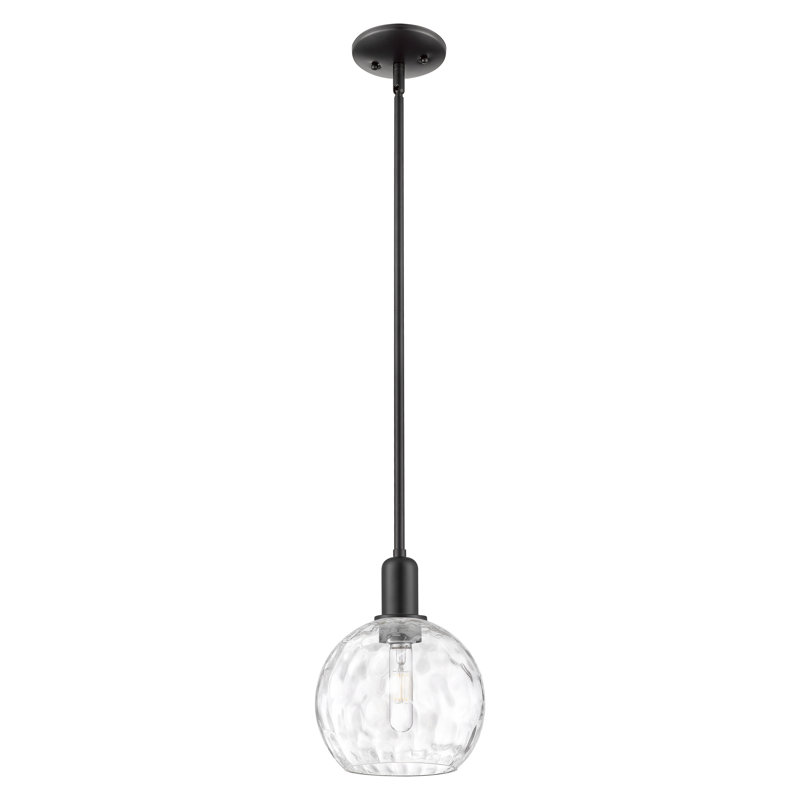 Mini-luminaire suspendu 1 lumière Arcadia - Sevier, Noir mat, H 7 po x l 8 po x P 8 po