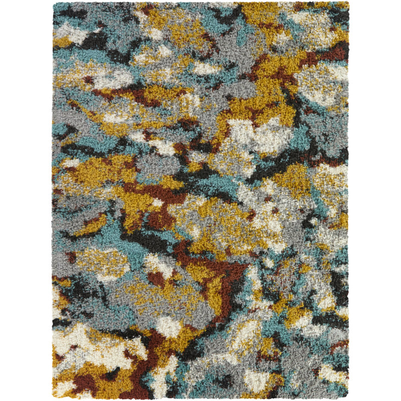 Tapis bleu à poils longs Audet, Rectangle 7 pi 10 po x 10 pi