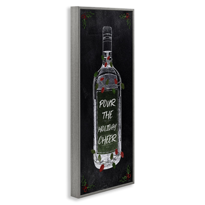«Pour Holiday Cheer Bottle» par Natalie Carpentieri, Estampe numérique Farmhouse, H 24 po x l 10 po