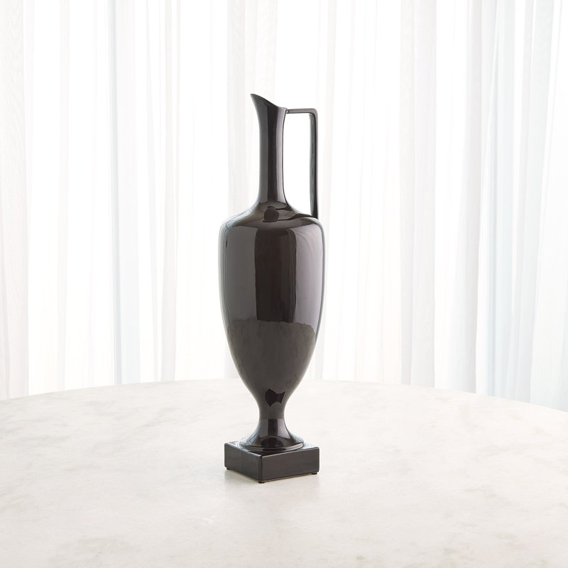 Quiet Curve Urn-Black-Sm, 26.5" H x 7.25" W x 7.25" D