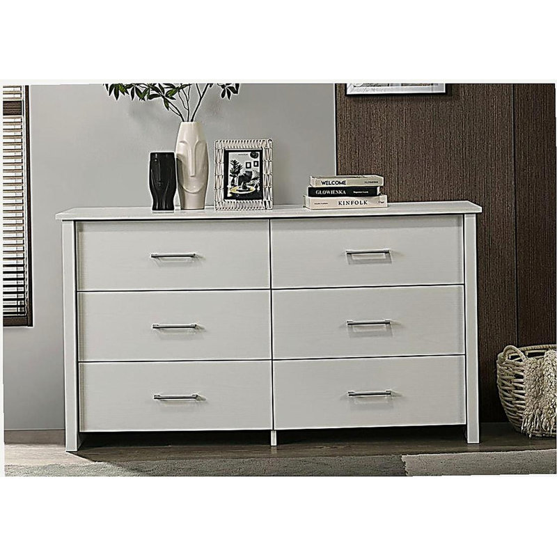 Commode blanche 6 tiroirs Seraphiel, Blanc
