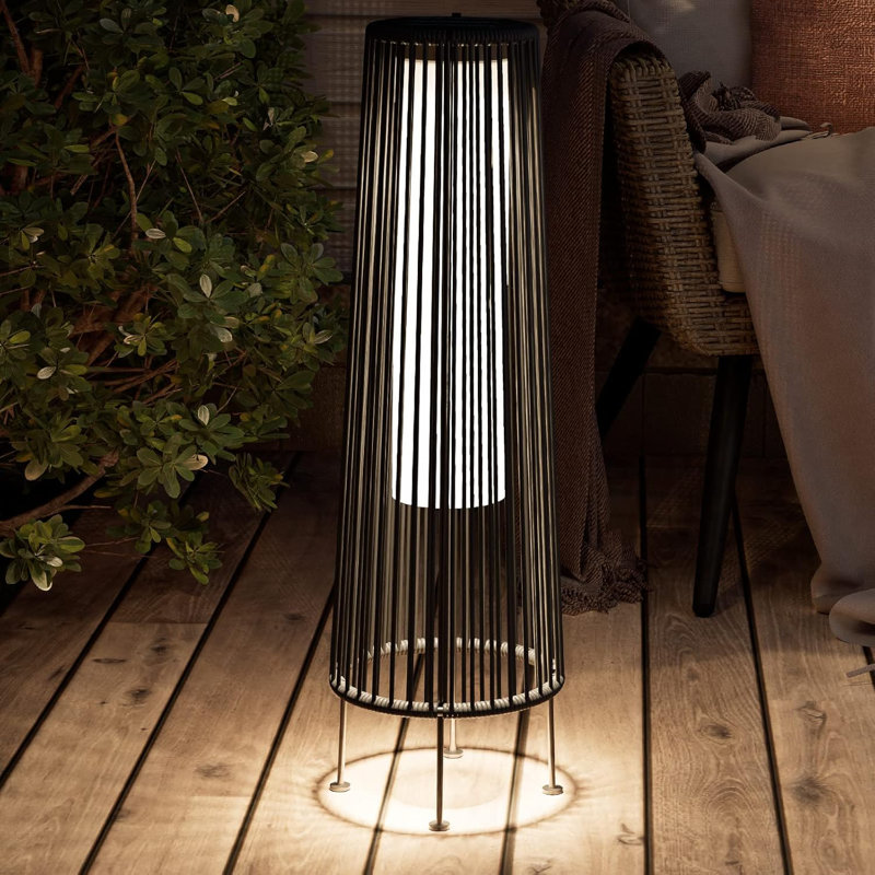 Russek 27'' LED Column Floor Lamp, Dark Brown