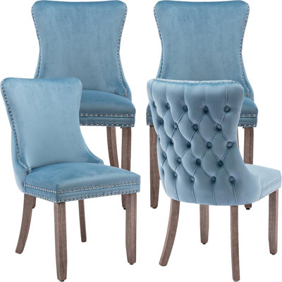  Demarco Luxury Velvet Upholstered Kitchen Dining Chairs