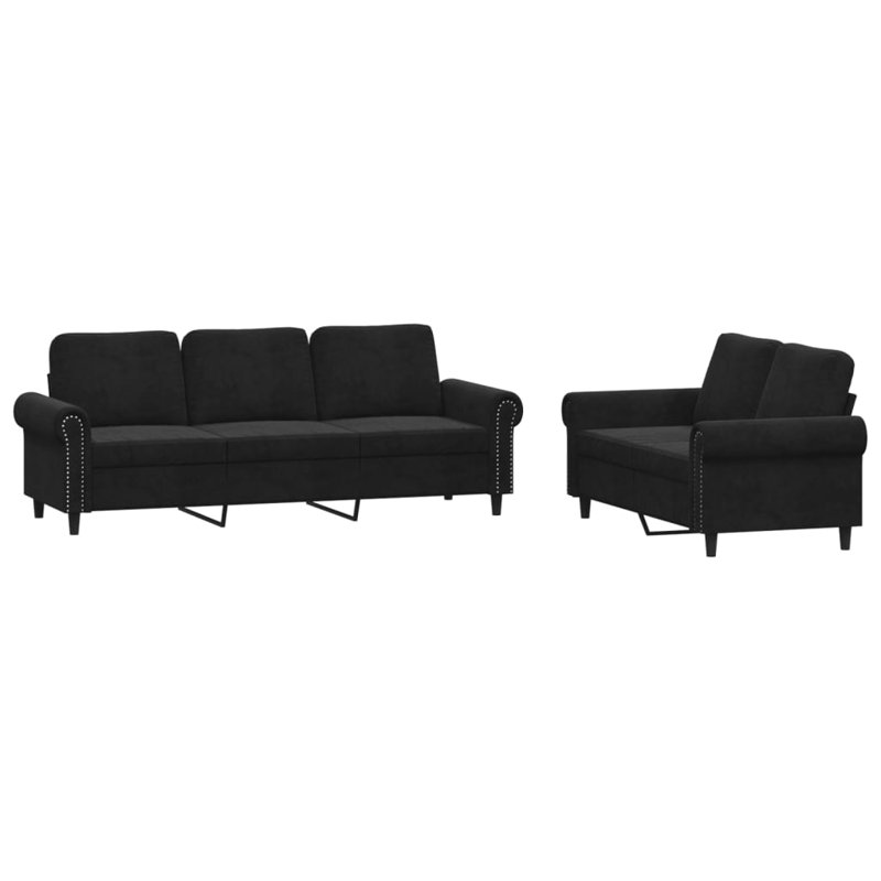 Canapé Jassmine, 100 % polyester noir