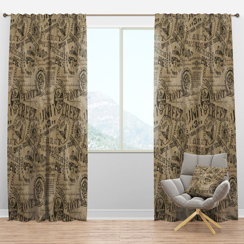 Panneau de rideau simple semi-diaphane avec passe-tringle Americana, l 52 po x L 90 po