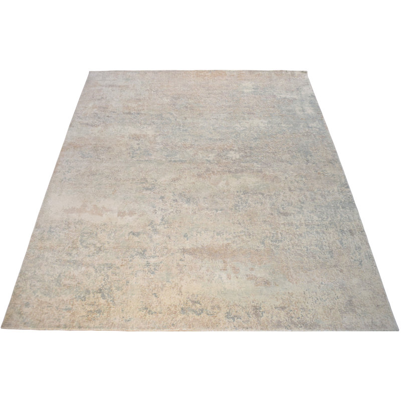 Tapis de zone noué la beige 8 pi x 10 po one-of-kind