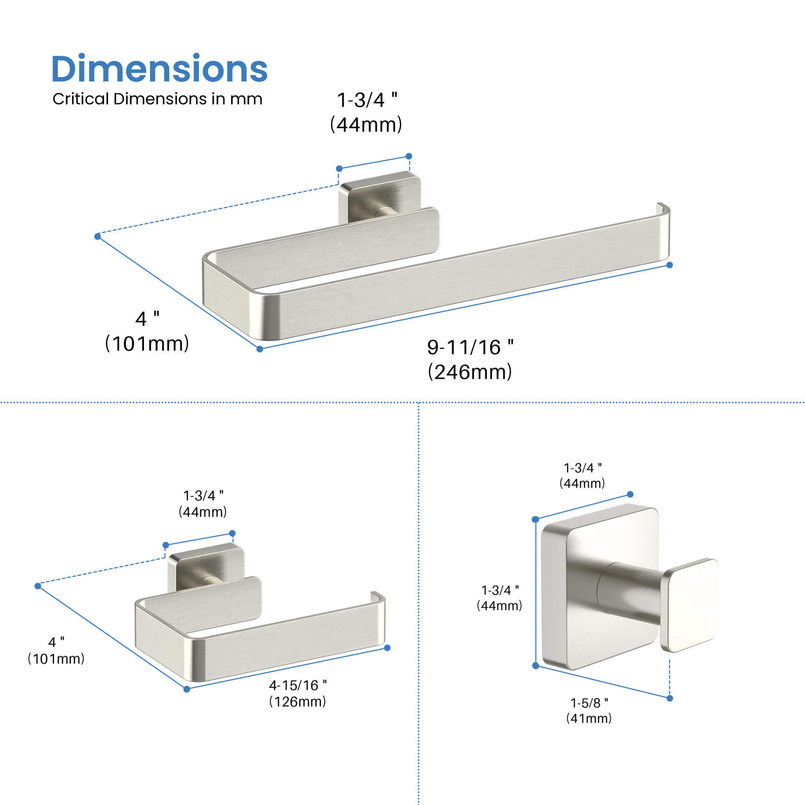 Blaze 4-Piece Bathroom Hardware Set, Brushed Nickel