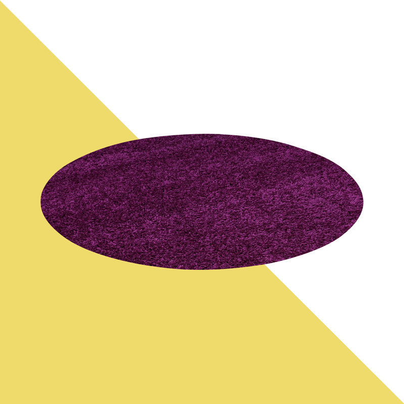 Esterly Solid Colour Shag Area Rug, Round 120cm