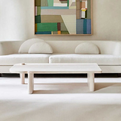 Table basse en bois massif en forme de nuage Wabi-sabi