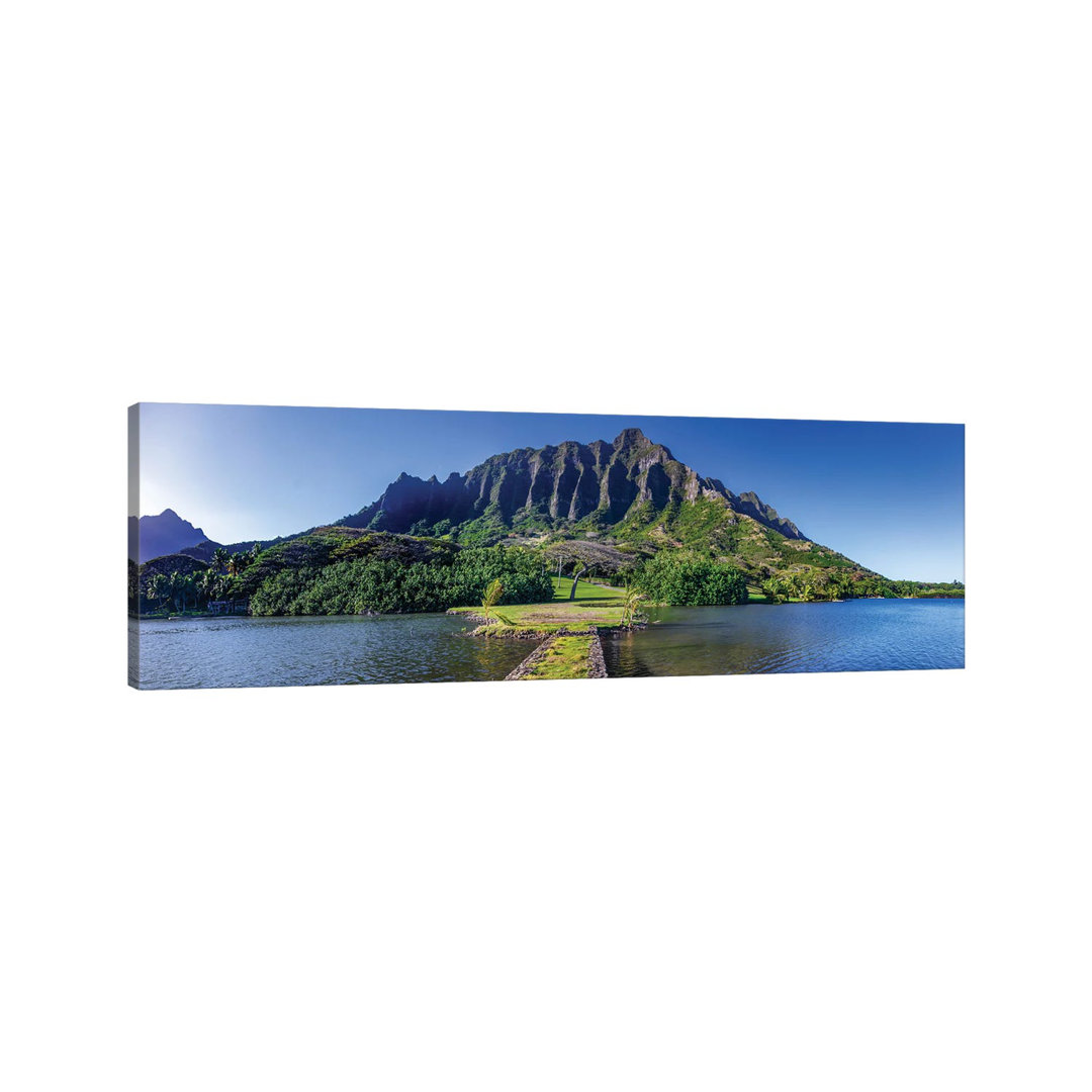 Kualoa Fishpond Pano von Sean Davey - Panoramaleinwand auf Leinwand Giclée auf Leinwand