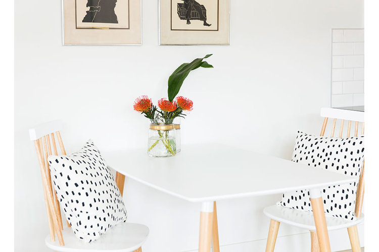 White dining table