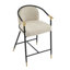 Tabourets de bar rembourrés Almond, structure en métal, design contemporain pour la cuisine