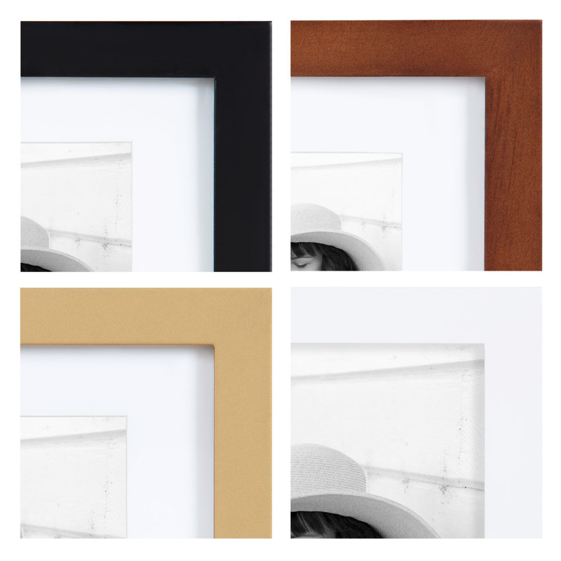Ensemble de 10 cadres photo en bois, Multicolore