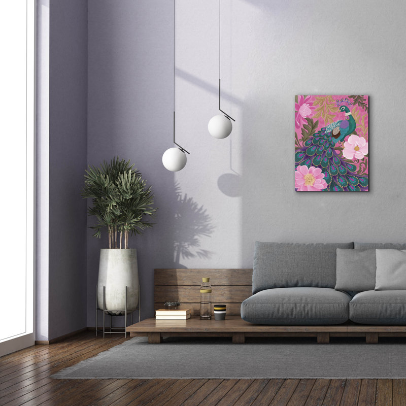 «Pretty Peacock» par Cat Thurman Designs, art mural sur toile, H 34 po x l 26 po