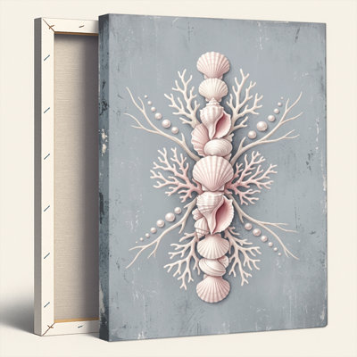 Shell Coral Canvas Wall Art Oil Painting Print Set Of 1