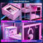 120 cm Gaming Desk with LED Lights & CPU Stand, Computer Desk with Reversible Shelves and Storage Drawer, Home Office PC Desk with Hanging Bag-140799680-140799681